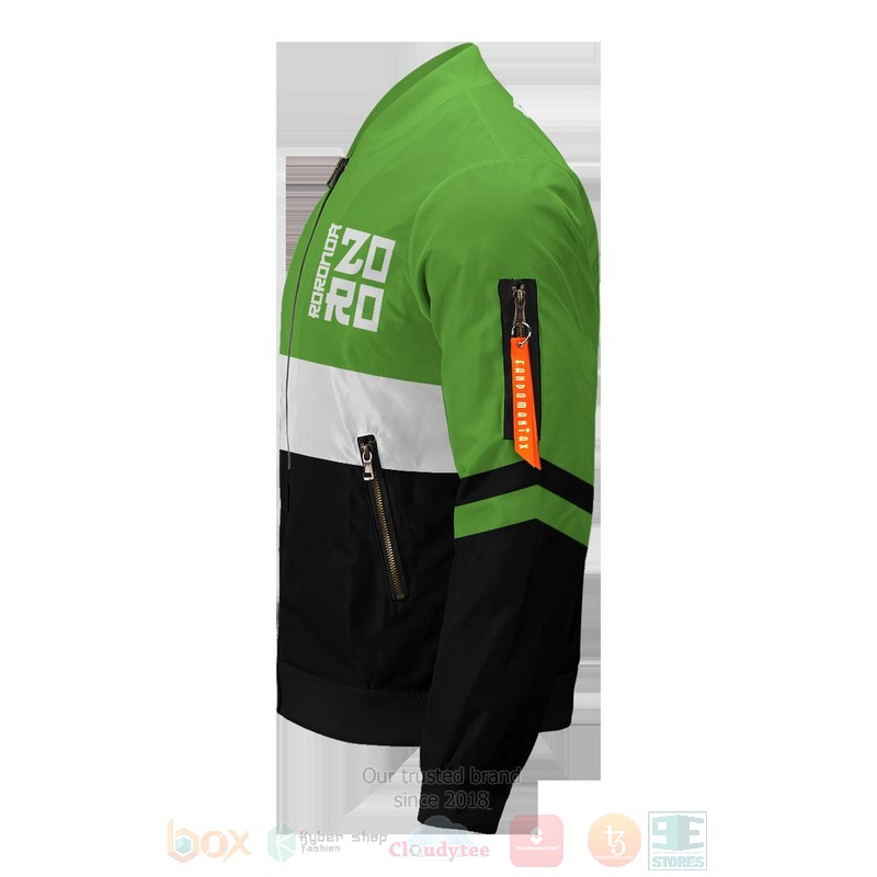 BEST Anime Zoro Samurai One Piece 3D Zipper Bomber Jacket 6 Anime Zoro Samurai StWear Bomber Jacket 1 2 3 4 5
