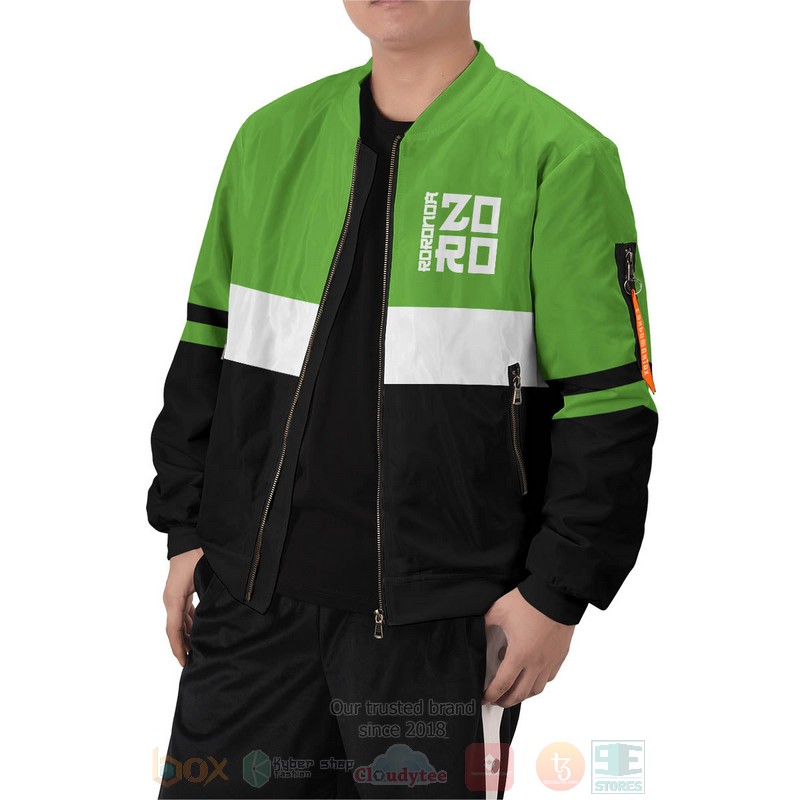 BEST Anime Zoro Samurai One Piece 3D Zipper Bomber Jacket 9 Anime Zoro Samurai StWear Bomber Jacket 1 2 3 4 5 6 7 8