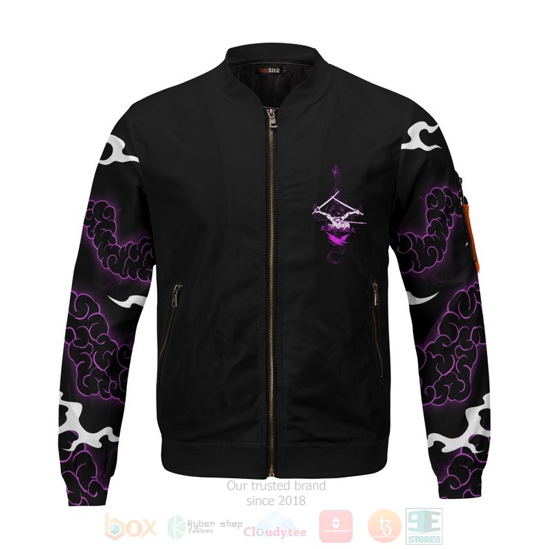 BEST Anime Zoro Spirit V2 3D Zipper Bomber Jacket 3 Anime Zoro Spirit V2 Bomber Jacket 1 2