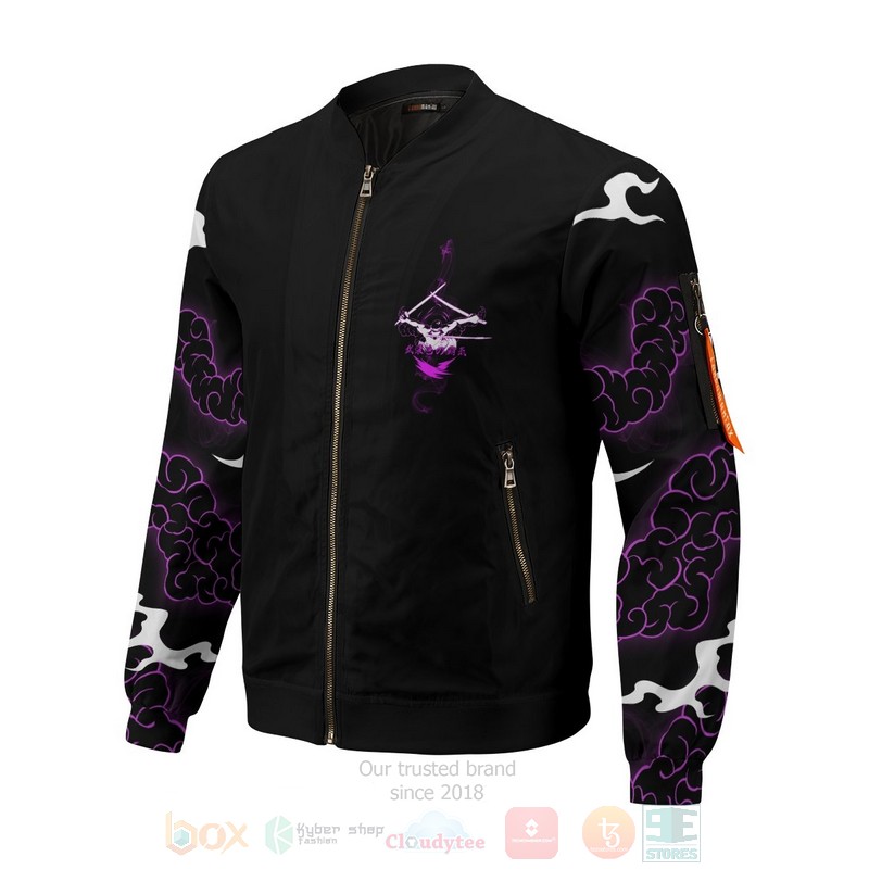 BEST Anime Zoro Spirit V2 3D Zipper Bomber Jacket 4 Anime Zoro Spirit V2 Bomber Jacket 1 2 3