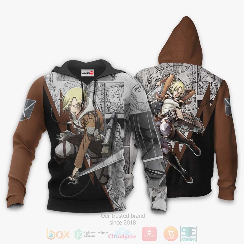 Annie Leonhart Custom Attack On Titan Anime 3D Hoodie Bomber Jacket 1 2