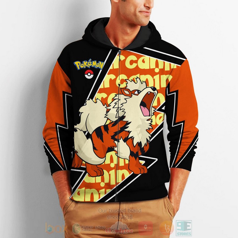Arcanine Costume Pokemon 3D Zip Hoodie 1