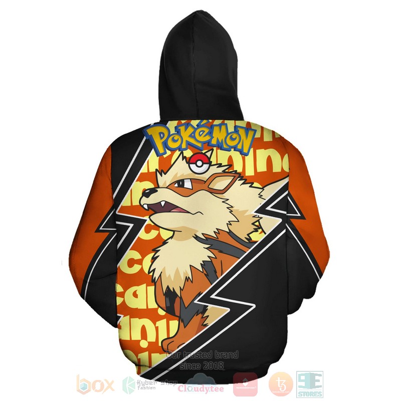 BEST Anime Arcanine Costume Pokemon All Over Print 3D Zip Hoodie 3 Arcanine Costume Pokemon 3D Zip Hoodie 1 2