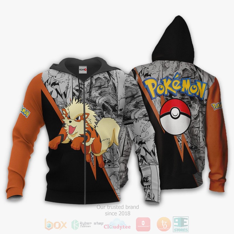 Arcanine Custom Pokemon Anime Manga 3D Hoodie Bomber Jacket