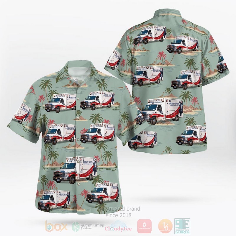 BEST Ardsley, Westchester County, New York, Ardsley-Secor Volunteer Ambulance Corps 3D Aloha Shirt word2
