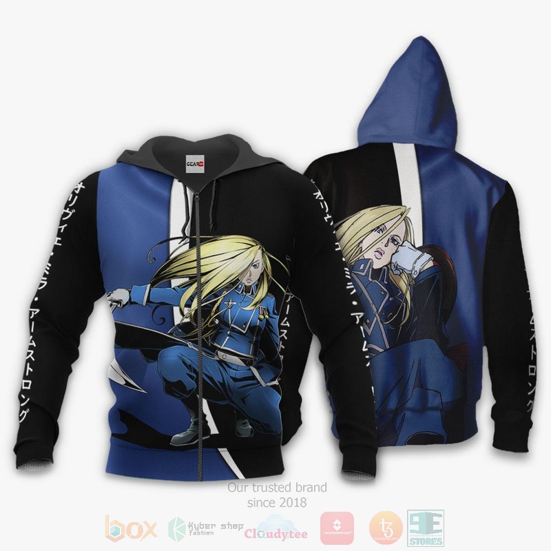 Armstrong Olivier Mira Custom Fullmetal Alchemist Anime 3D Hoodie Bomber Jacket