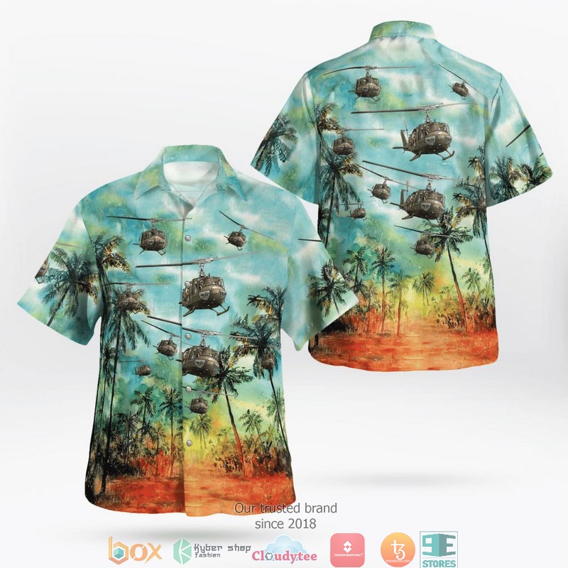 Army Bell UH1 Huey Hawaiian Shirt word1