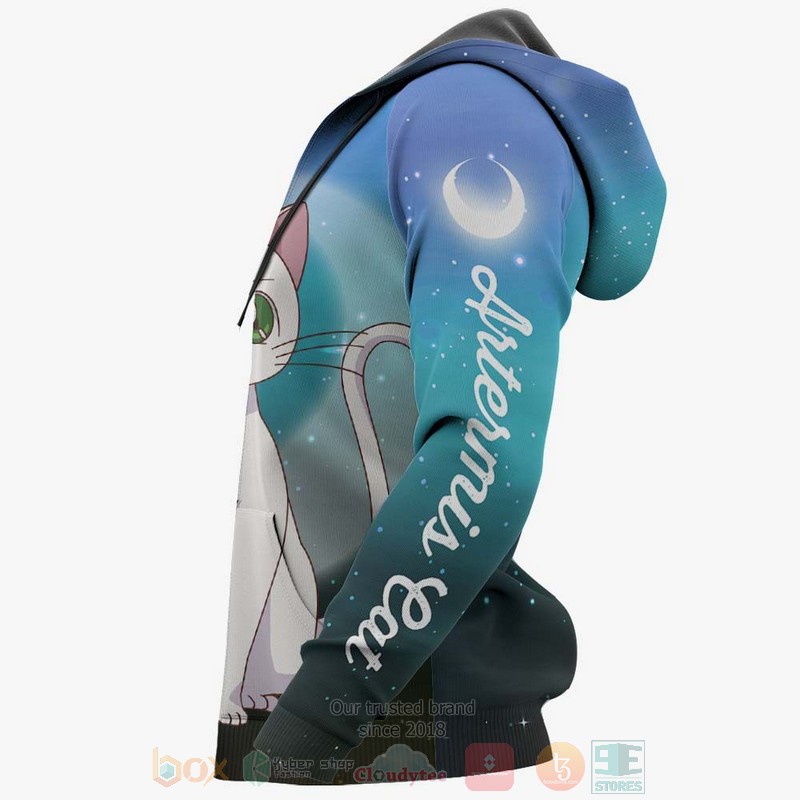Artemis Cat Sailor Moon Anime 3D Hoodie Bomber Jacket 1 2 3 4 5