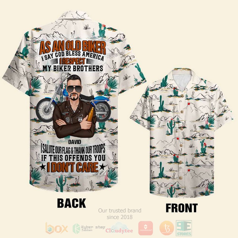 BEST As An Old Biker I Say God Bless America With Beer Custom Name 3D Aloha Shirt word3