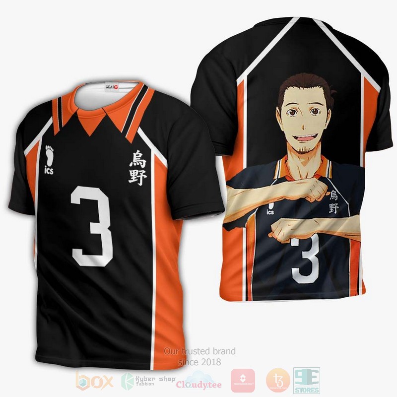 BEST Anime Asahi Azumane Karasuno Haikyuu Costume All Over Print 3D Hoodie, Shirts 3 Asahi Azumane Karasuno Haikyuu Anime Costume 3D Hoodie Shirt 1 2