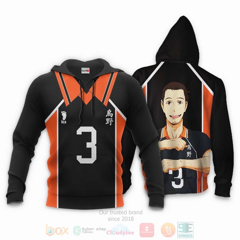 BEST Anime Asahi Azumane Karasuno Haikyuu Costume All Over Print 3D Hoodie, Shirts 4 Asahi Azumane Karasuno Haikyuu Anime Costume 3D Hoodie Shirt 1 2 3