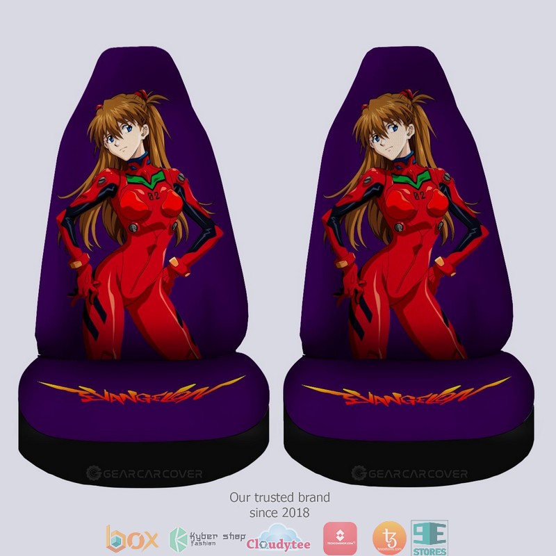 Asuka Langley Soryu Neon Genesis Evangelion Anime Car Seat Cover 3 Asuka Langley Soryu Neon Genesis Evangelion Anime Car Seat Cover 1 2