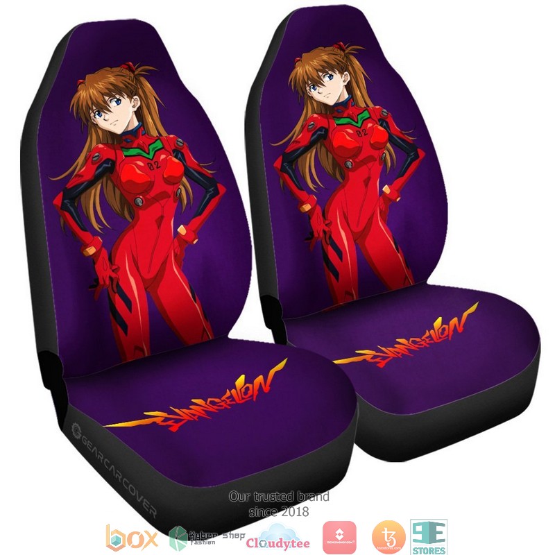 Asuka Langley Soryu Neon Genesis Evangelion Anime Car Seat Cover 4 Asuka Langley Soryu Neon Genesis Evangelion Anime Car Seat Cover 1 2 3