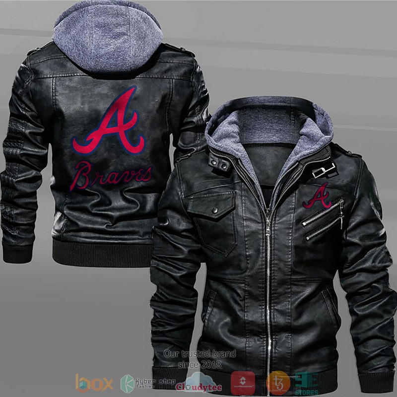 Atlanta Braves Black Brown Leather Jacket