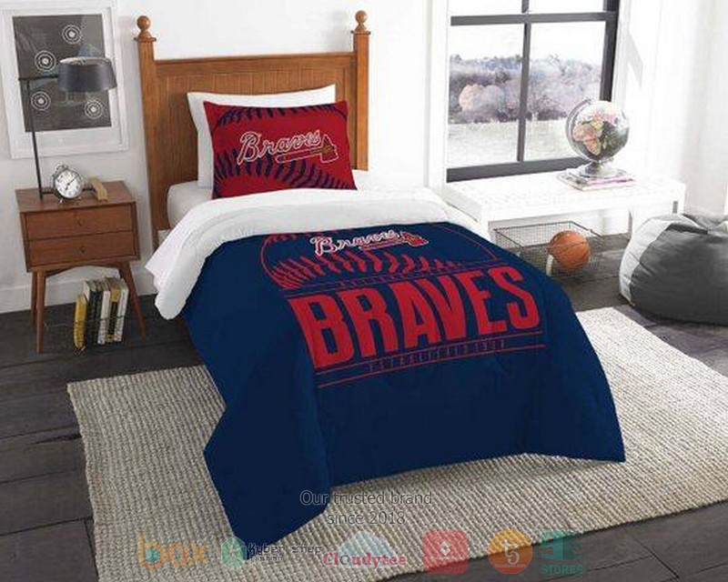 Atlanta Braves MLB blue Bedding Set
