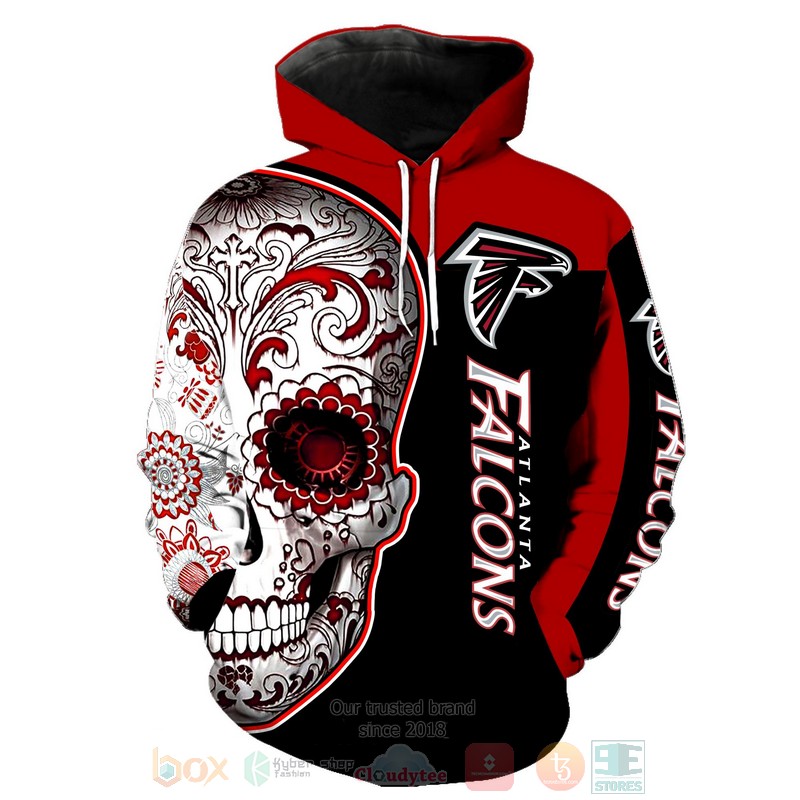 BEST Atlanta Falcons NFL Skull 3D T-Shirt, Hoodies 1 Atlanta Falcons NFL Skull 3D Hoodie Shirt
