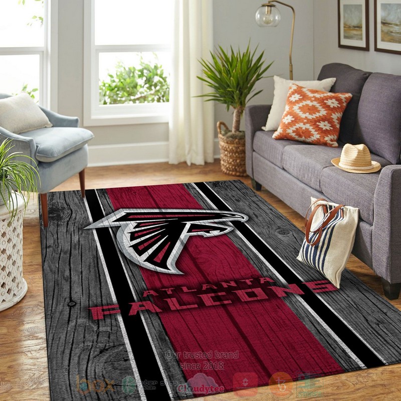 Atlanta Falcons NFL Team Logo Wooden Area Rugs 1