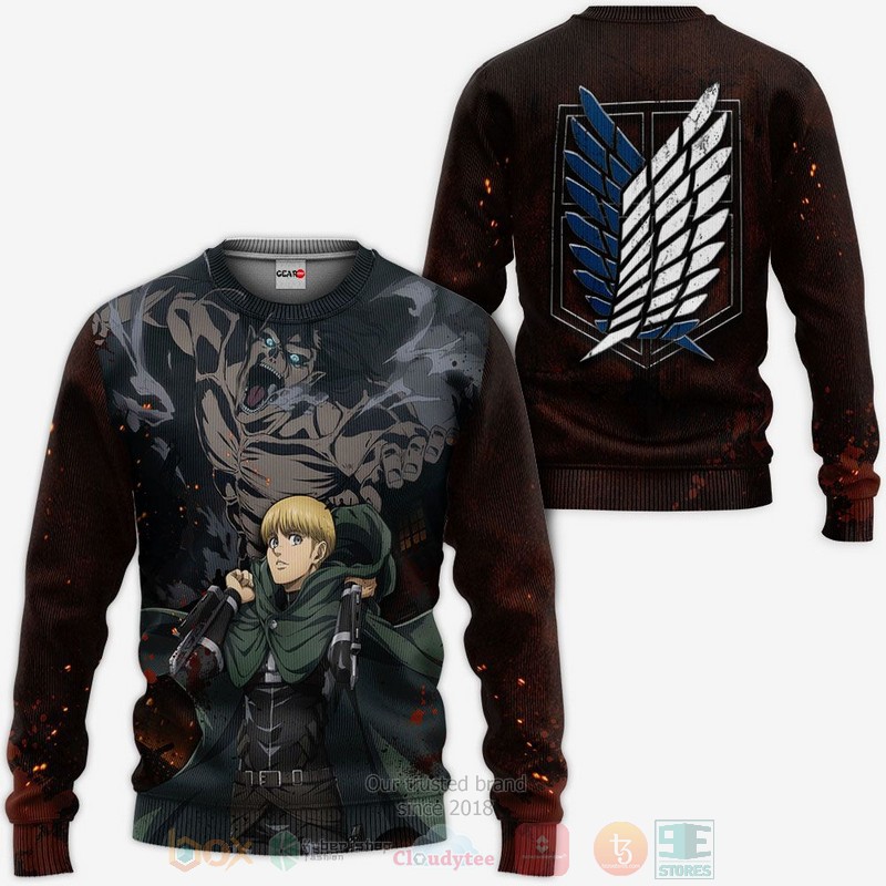 Attack On Titan Armin Arlert AOT Final Season Anime 3D Hoodie Bomber Jacket 1