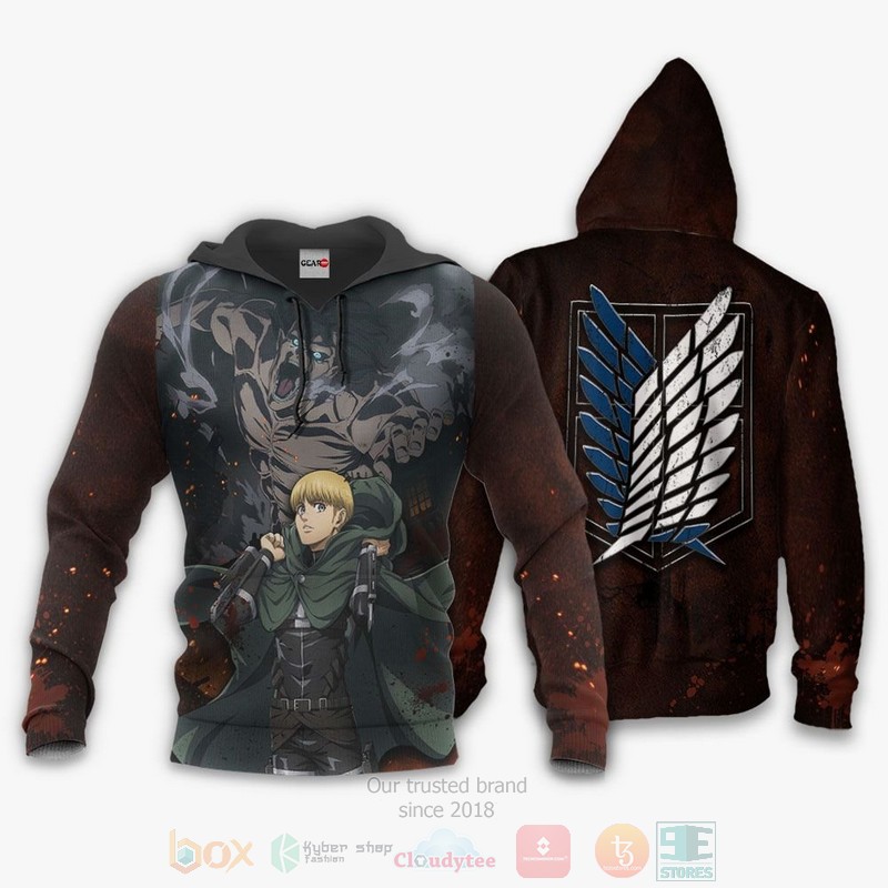 Attack On Titan Armin Arlert AOT Final Season Anime 3D Hoodie Bomber Jacket 1 2