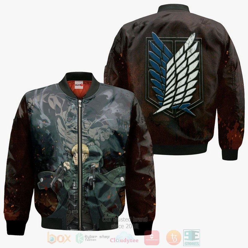 Attack On Titan Armin Arlert AOT Final Season Anime 3D Hoodie Bomber Jacket 1 2 3