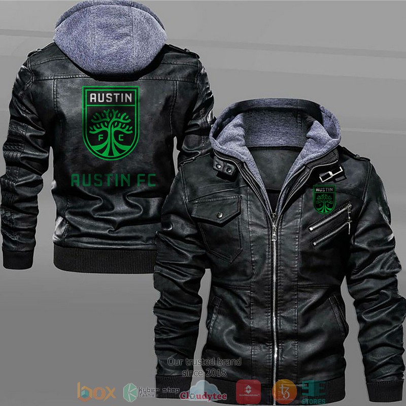Austin FC Black Brown Leather Jacket