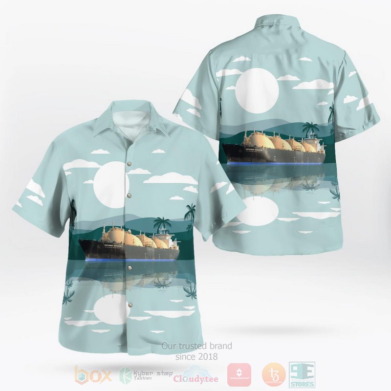 BEST Australia NORTHWEST SANDERLING LNG Tanker Blue 3D Aloha Shirt word3