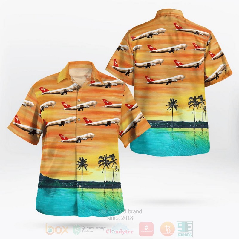 NEW Australia Qantas Boeing 747-238B Hawaii Shirt word2