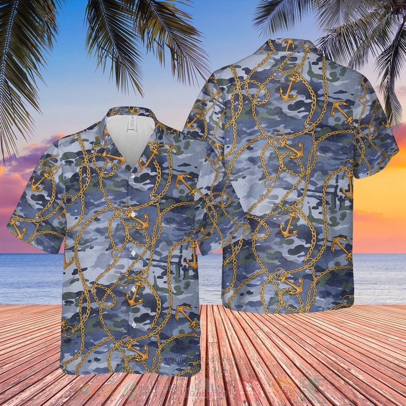 Australian Navy Blue Hawaiian Shirt