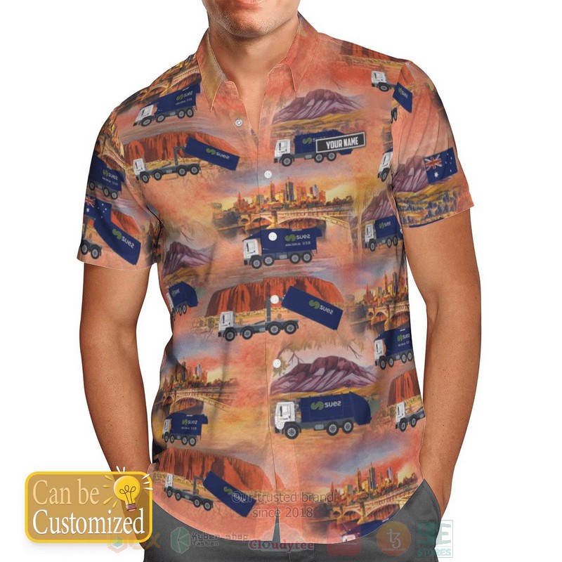 Australian Waste Collector Truck Custom Name Hawaiian Shirt