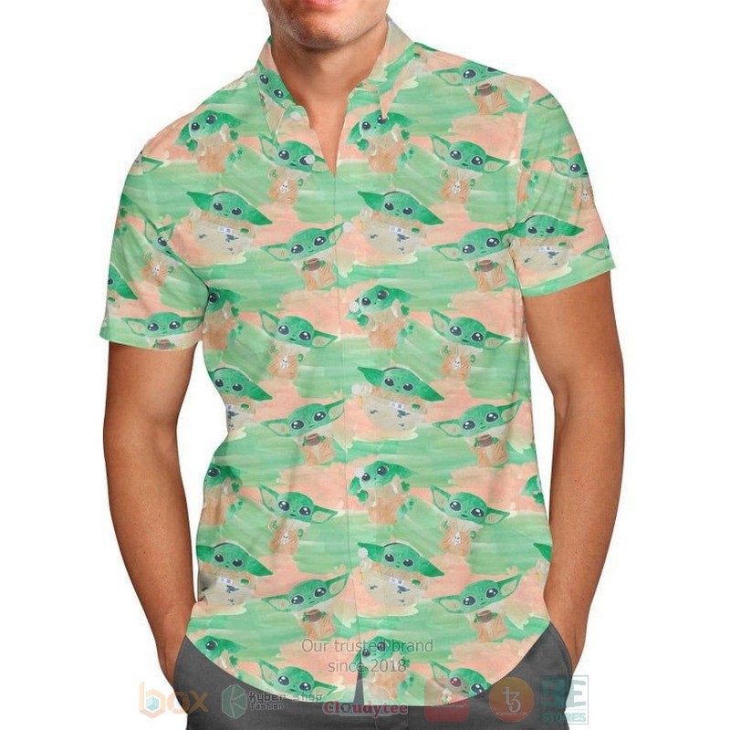 Baby Yoda Star Wars Short Sleeve Hawaiian Shirt