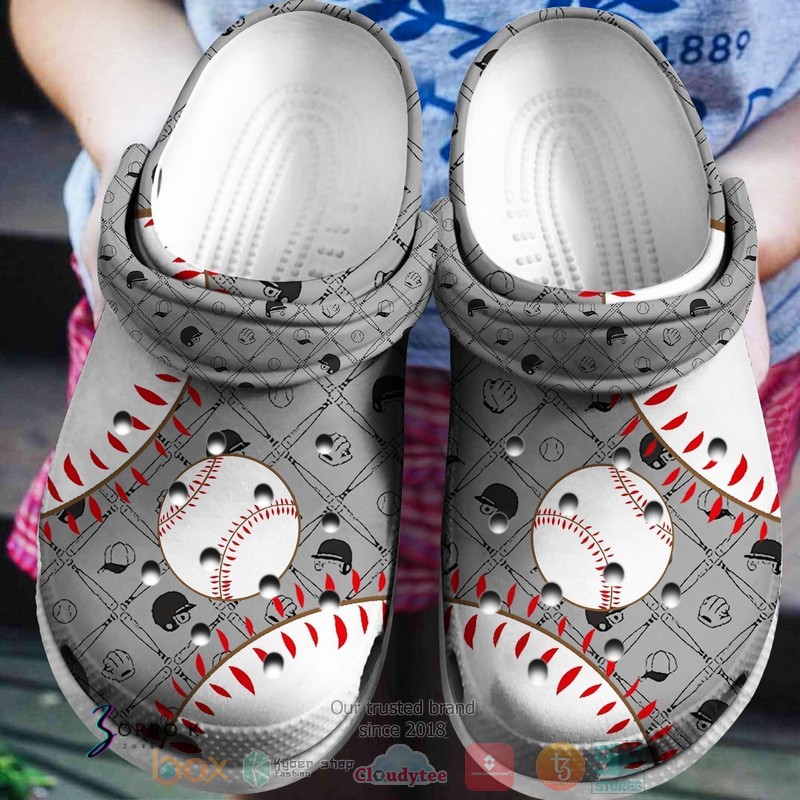 NEW Baseball grey white crocs crocband shoes word2
