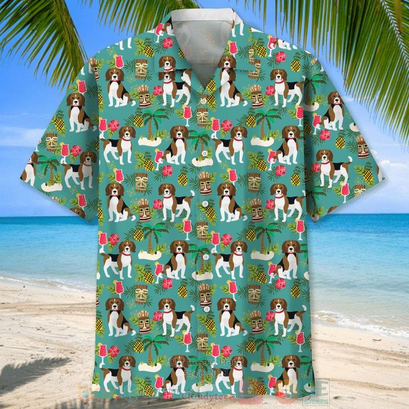 Beagle Short Sleeve Hawaiian Shirt
