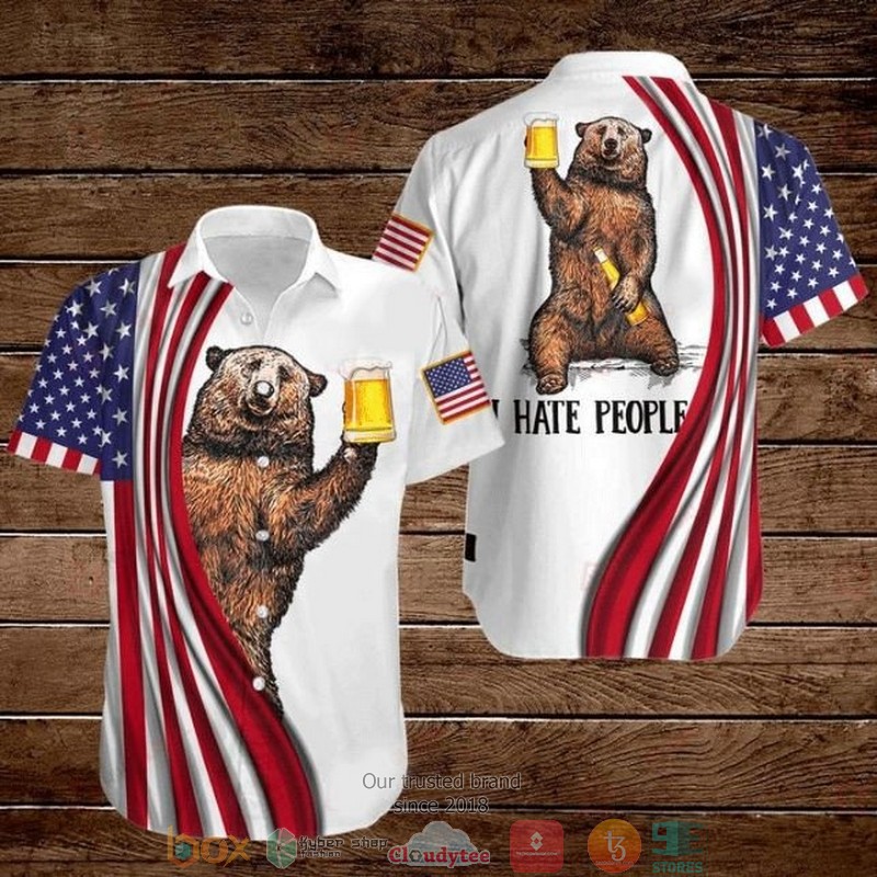 NEW Bear Beer Independece Day Hawaii Shirt