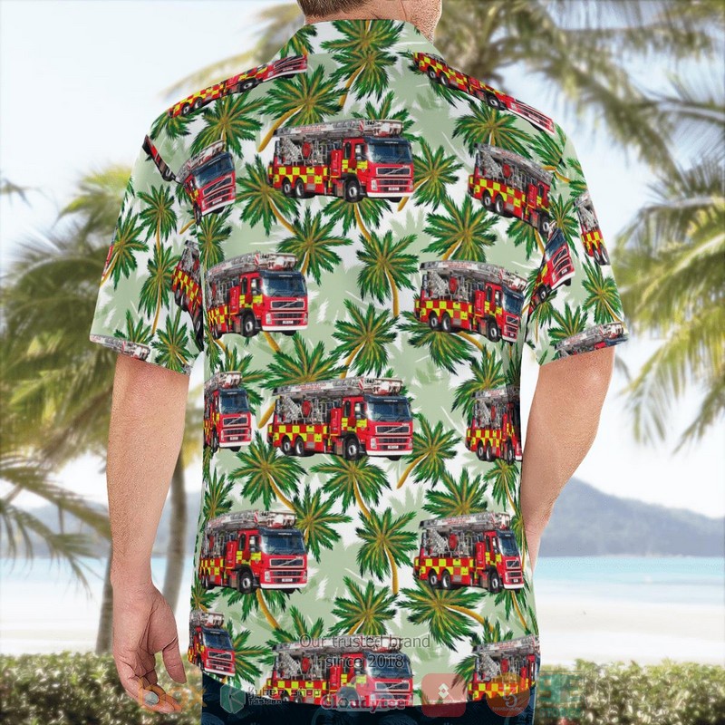 NEW Bedfordshire Fire And Rescue Service Bronto Skylift Hawaii Shirt 7