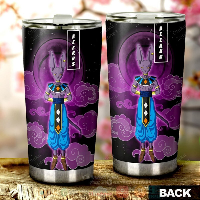 BEST Beerus Dragon Ball Purple Anime 3D Steel Tumbler 3 Beerus Dragon Ball Purple Anime Tumbler 1 2