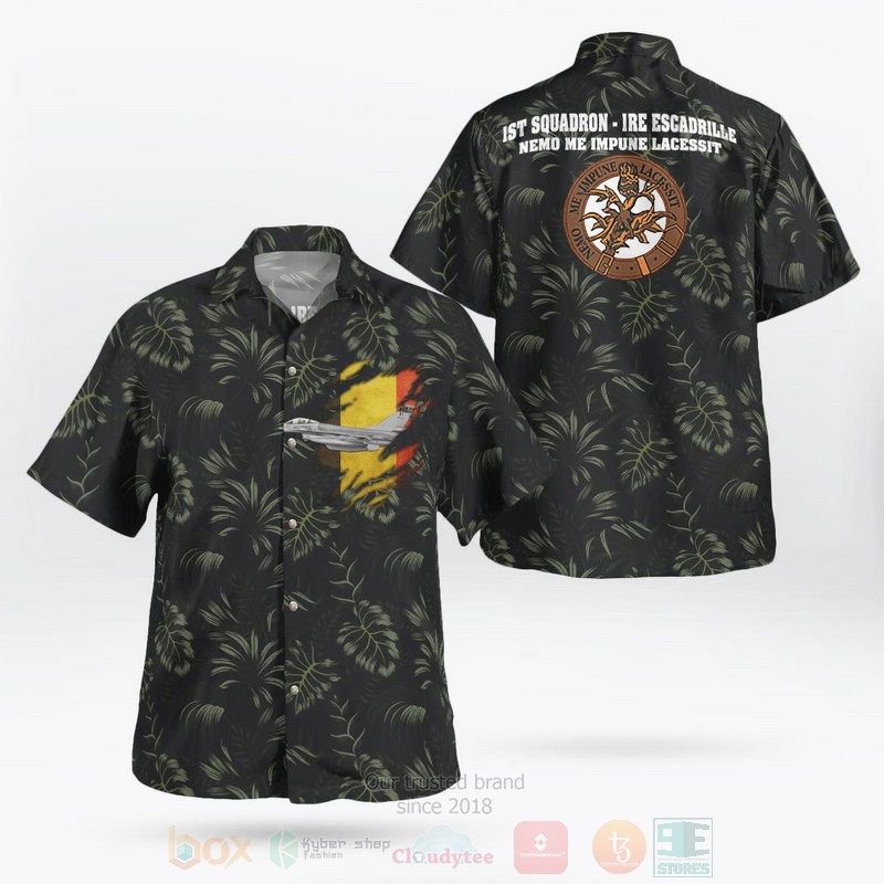 BEST Belgian Air Component 1st Squadron Belgium F-16 Fighting Falcon 3D Aloha Shirt word3
