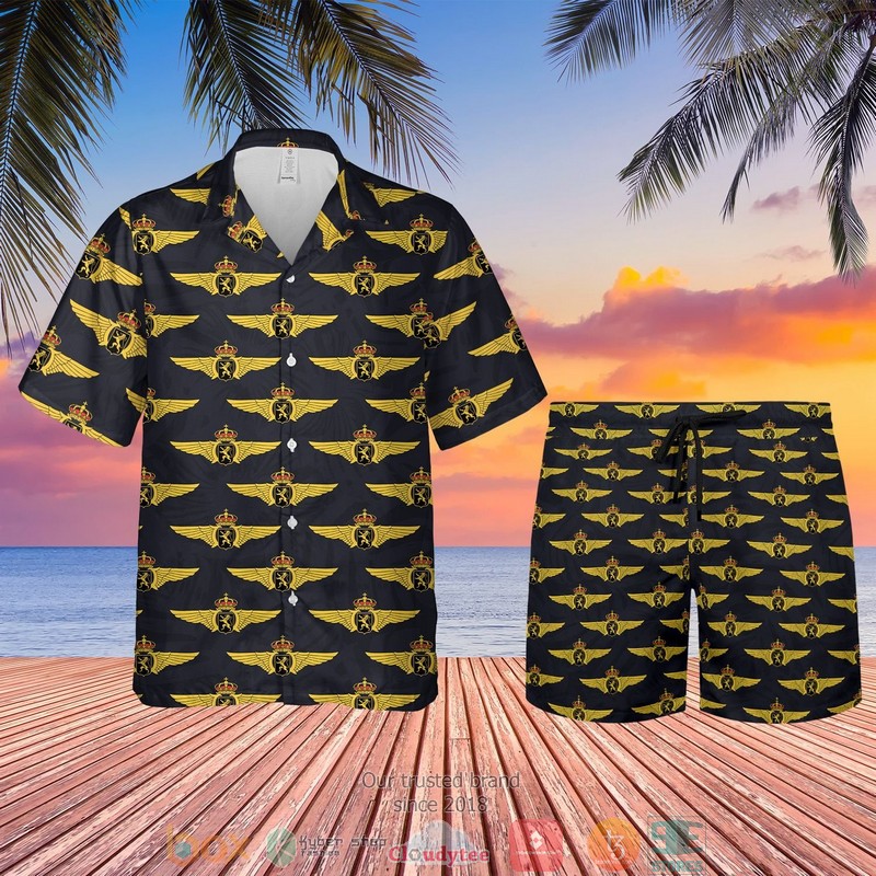 NEW Belgian Air Force Badge Hawaii Shirt, Shorts 1 Belgian Air Force Badge Hawaiian Shirt Shorts