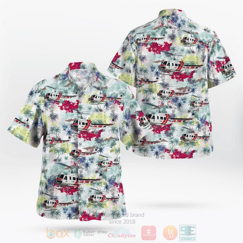 BEST Bell UH-1F Super Hueya 360 Gallons Copter 901 CAL Fire 3D Aloha Shirt word3