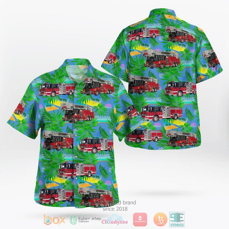 Belvidere Illinois Belvidere Fire Department Hawaiian Shirt word3
