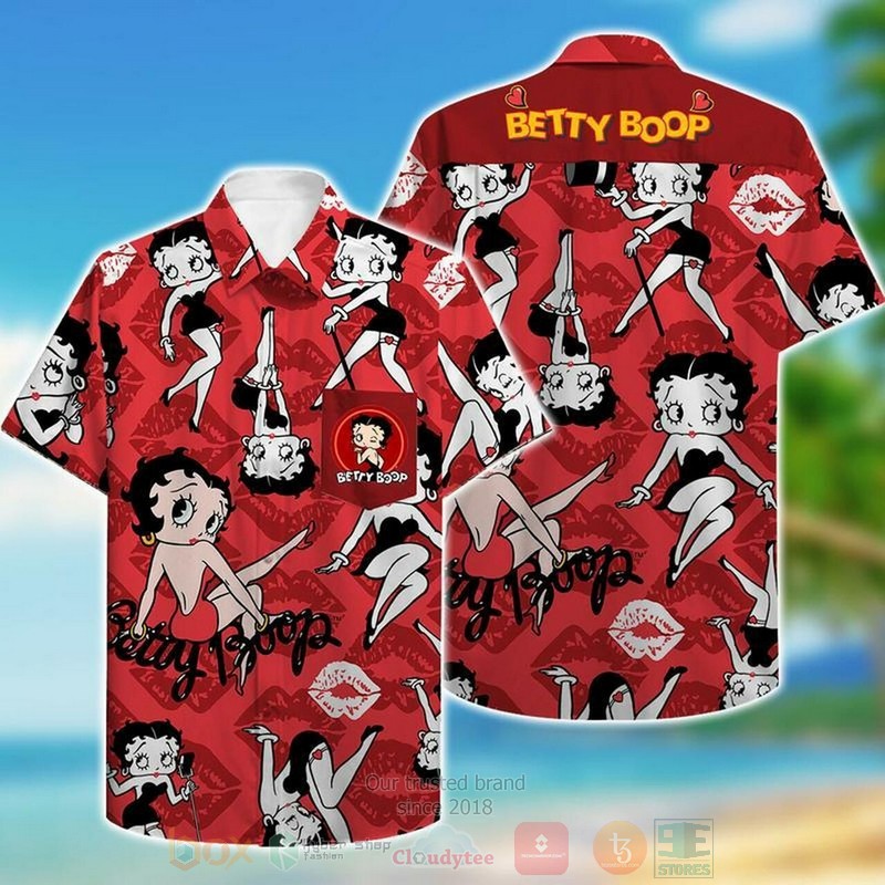 BEST Betty Boop All Over Print Tropical Shirt 3 Betty Boop Short Sleeve Hawaiian Shirt