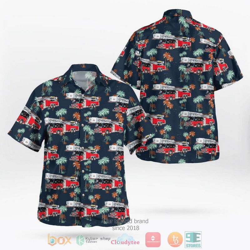 Biddeford Fire Department Maine Hawaiian Shirt word2
