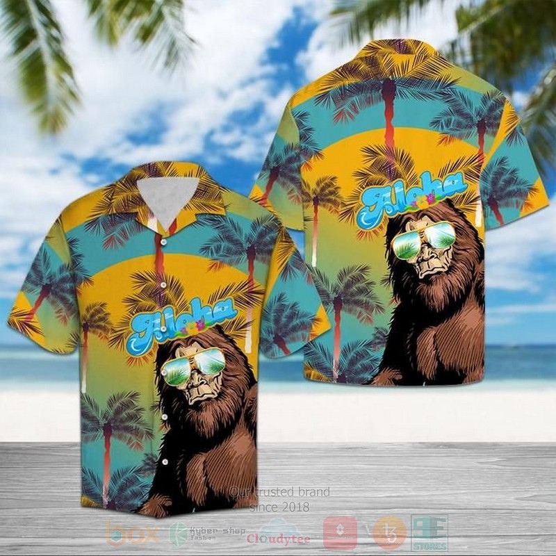 BEST Bigfoot Aloha All Over Print Tropical Shirt 2 Bigfoot Aloha Short Sleeve Hawaiian Shirt