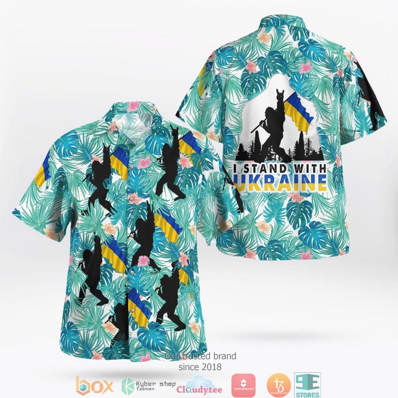 Bigfoot I Stand With Uk-raine Hawaiian Shirt 9