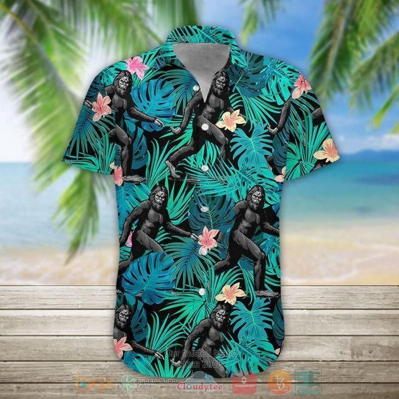 Bigfoot Tropical Tropical Leaves Hawaiian Shirt