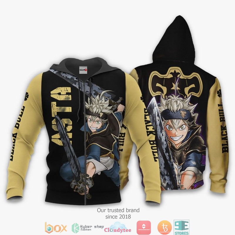 Black Bull Asta Black Clover Anime Navy 3d Hoodie Bomber jacket