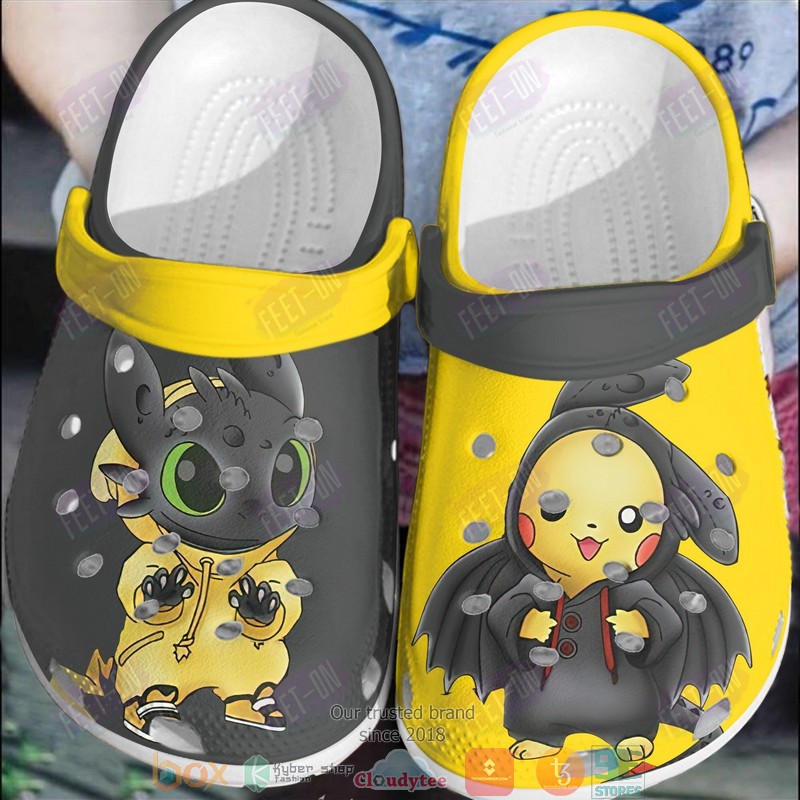 Black Stitch and Pikachu Halloween Crocband Crocs Clog Shoes