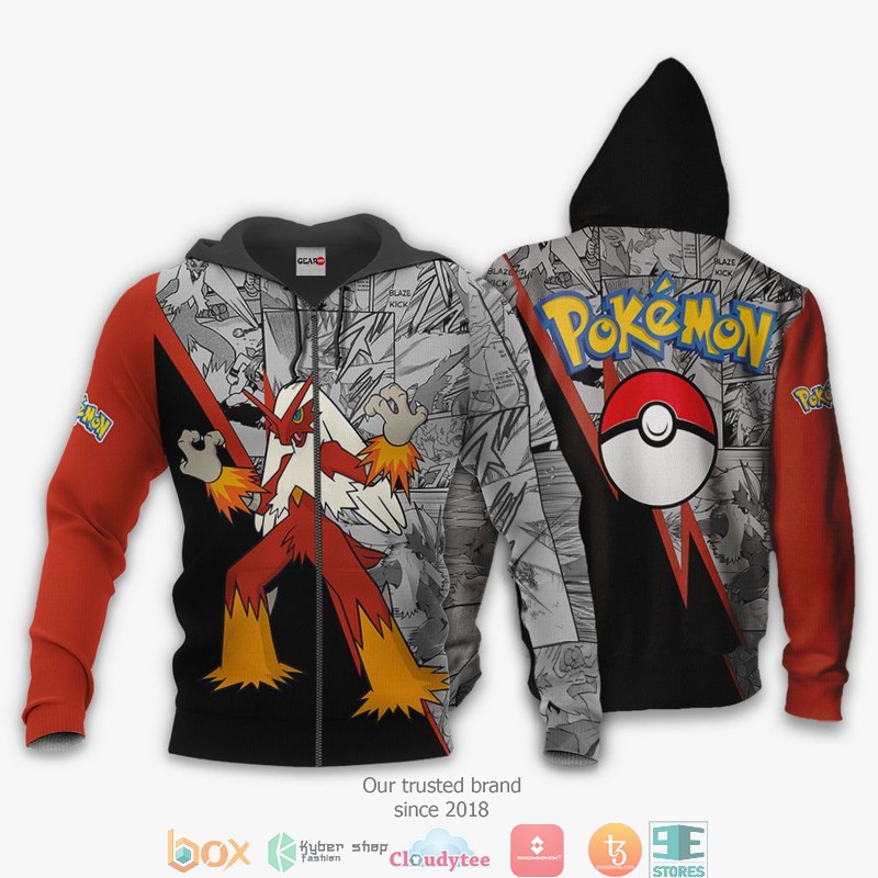 Blaziken Anime Pokemon Merch Mix Manga 3d Hoodie Bomber jacket