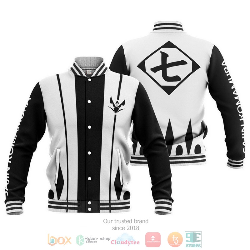 BEST Bleach Sajin Komamura Seventh Division Cosplay Costume 3D Printed Varsity Jacket 3 Bleach Sajin Komamura Seventh Division Anime Cosplay Costume Baseball Jacket