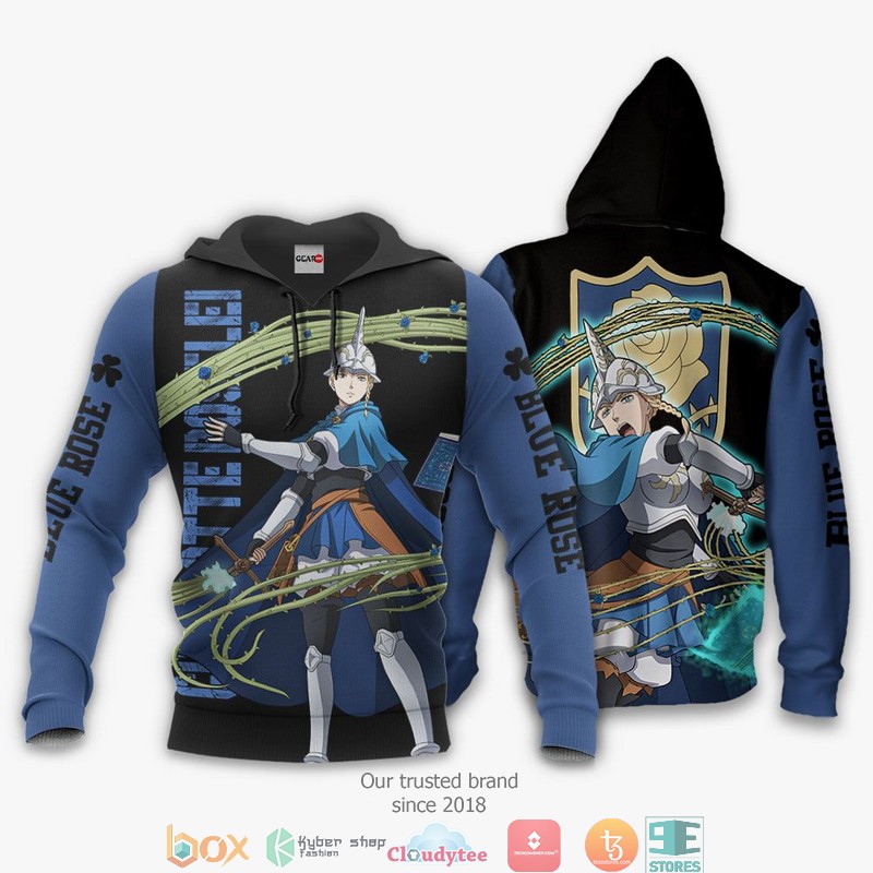 Blue Rose Charlotte Roselei Black Clover Anime 3d Hoodie Bomber jacket 1 2