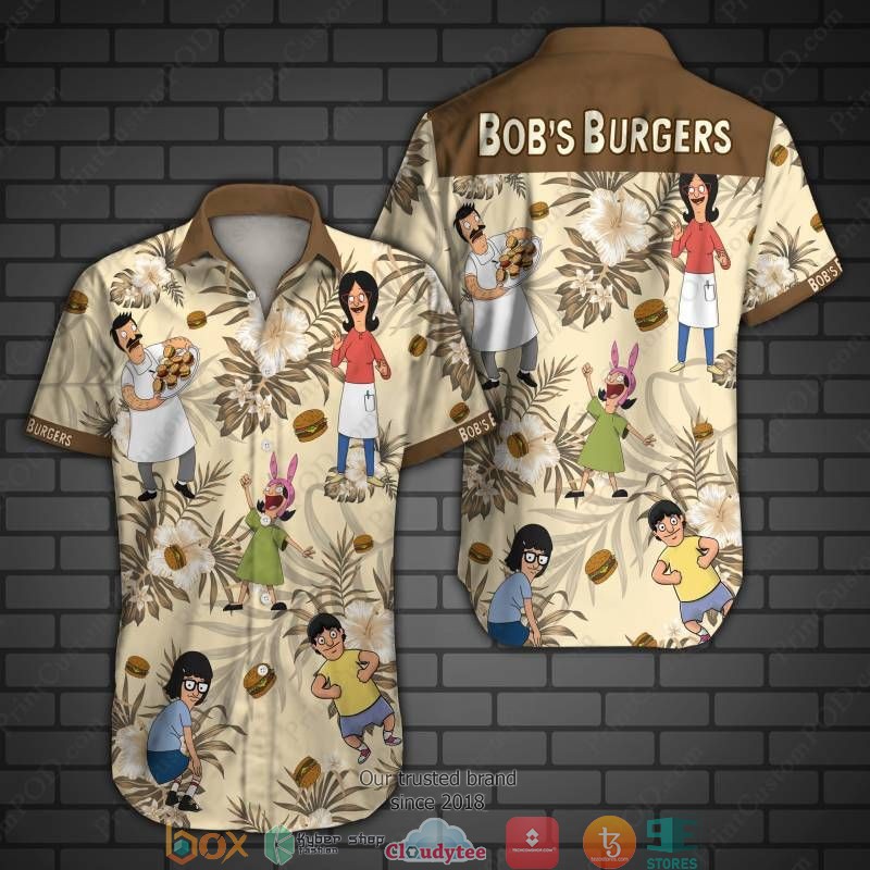 Bob Burger Short Sleeve Hawaiian Shirt 2 Bob Burger Short Sleeve Hawaiian Shirt